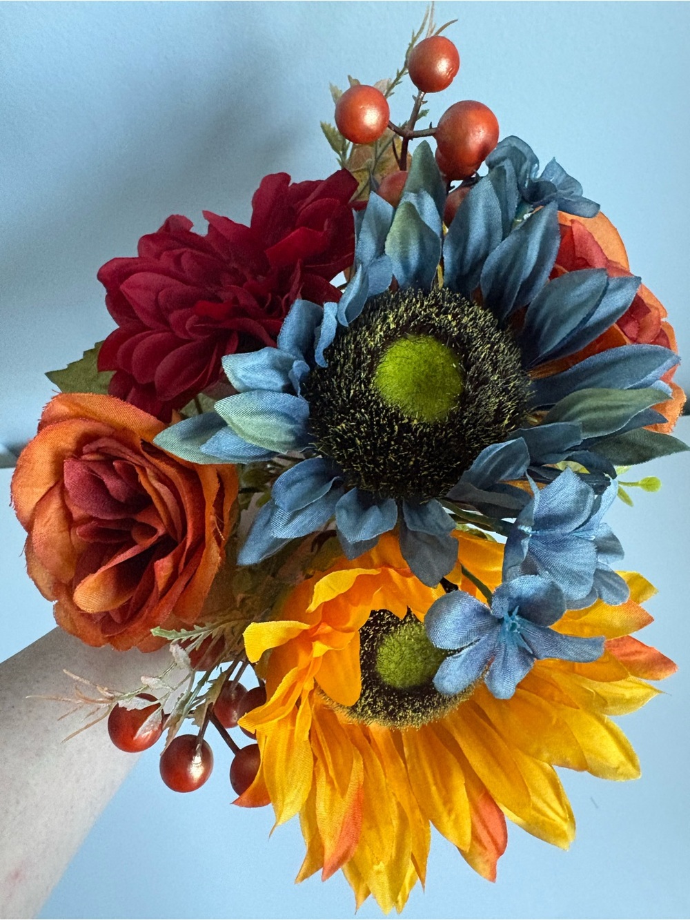 Fall Sunflower & Rose Floral Bouquet